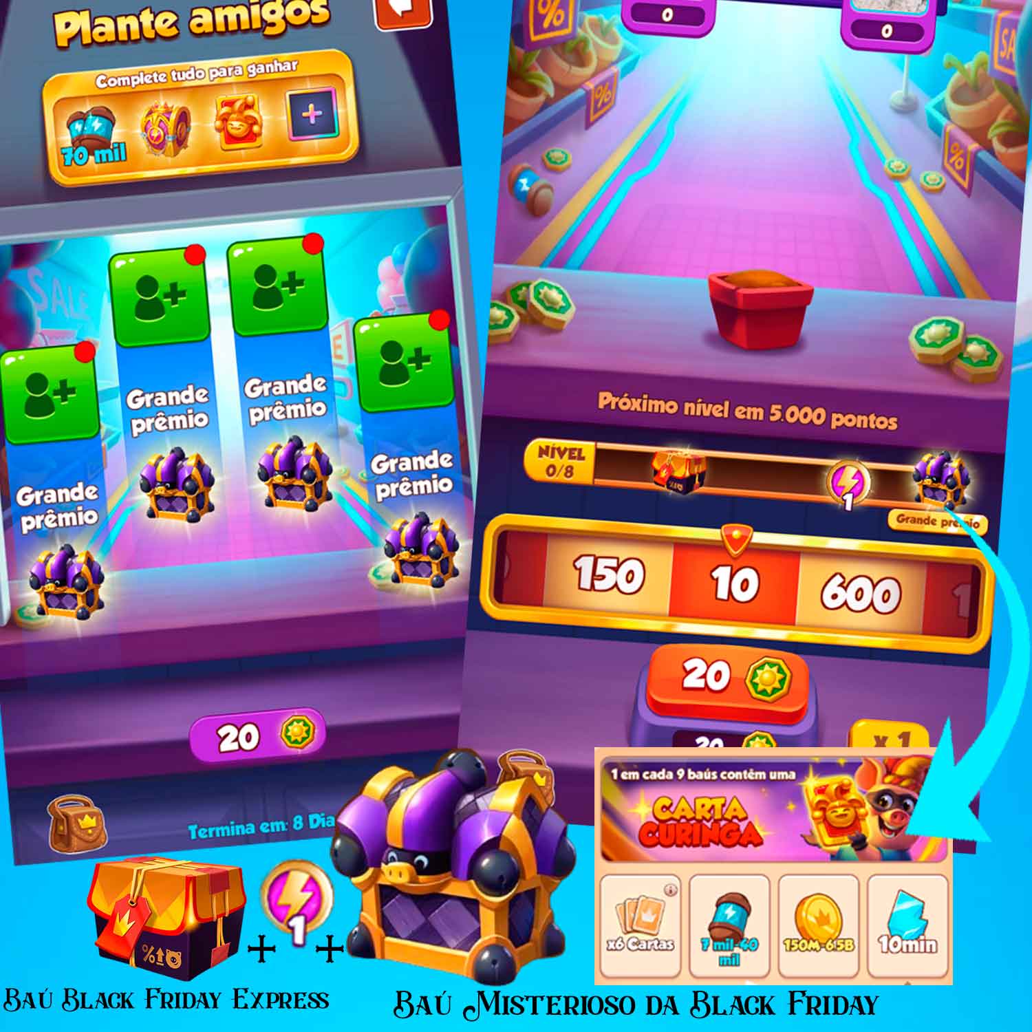  Evento Plante Amigos 1Slot Completo (Baú Express + Misterioso + 1ficha) 