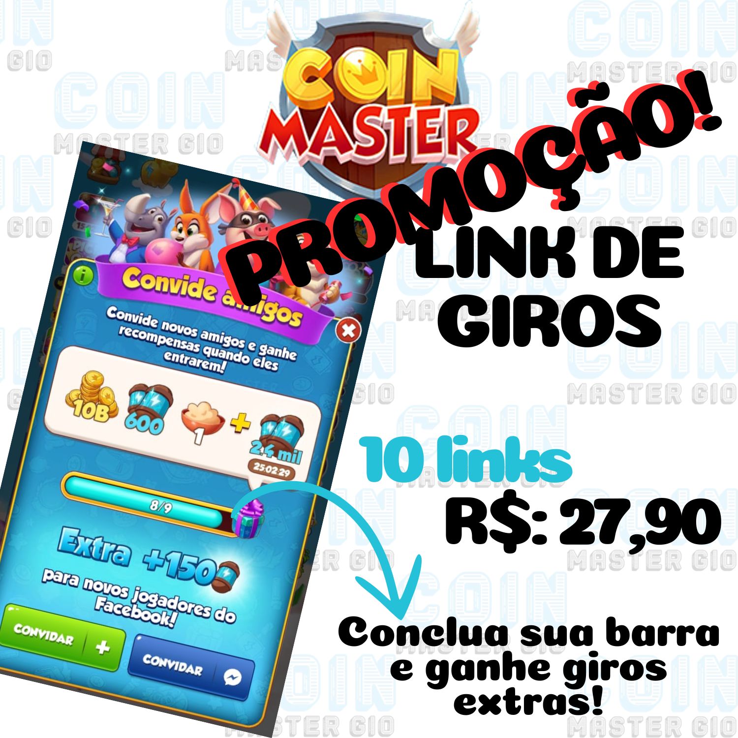 10 Links de Giros por Convite Coin Master PROMOÇÃO